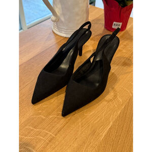 Women's H&M Black Slingback Pointed Toe Heels Size 7